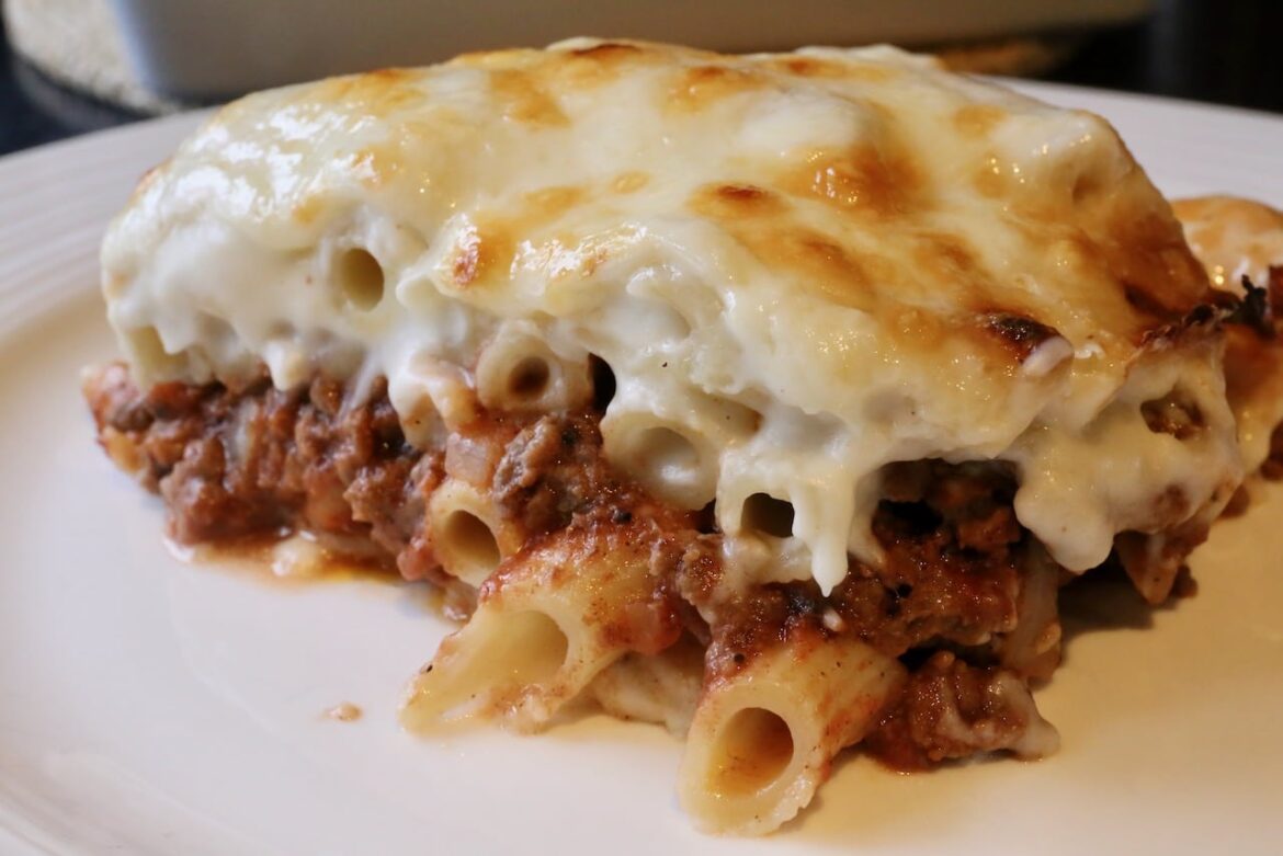 Cheesy Egyptian “Macarona Bechamel” Pasta Casserole.