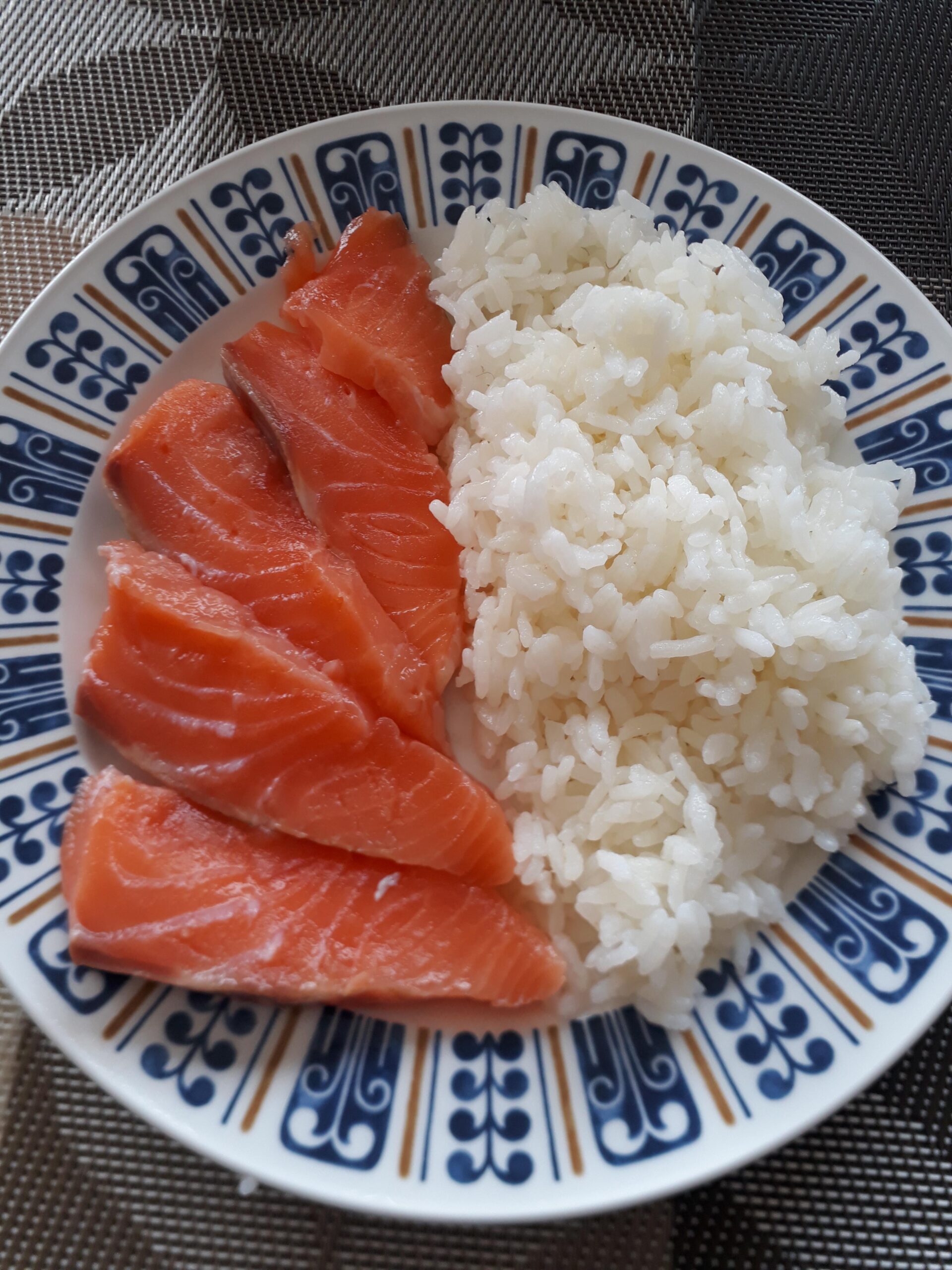 Satisfying plate of salmon and rice Dining and Cooking