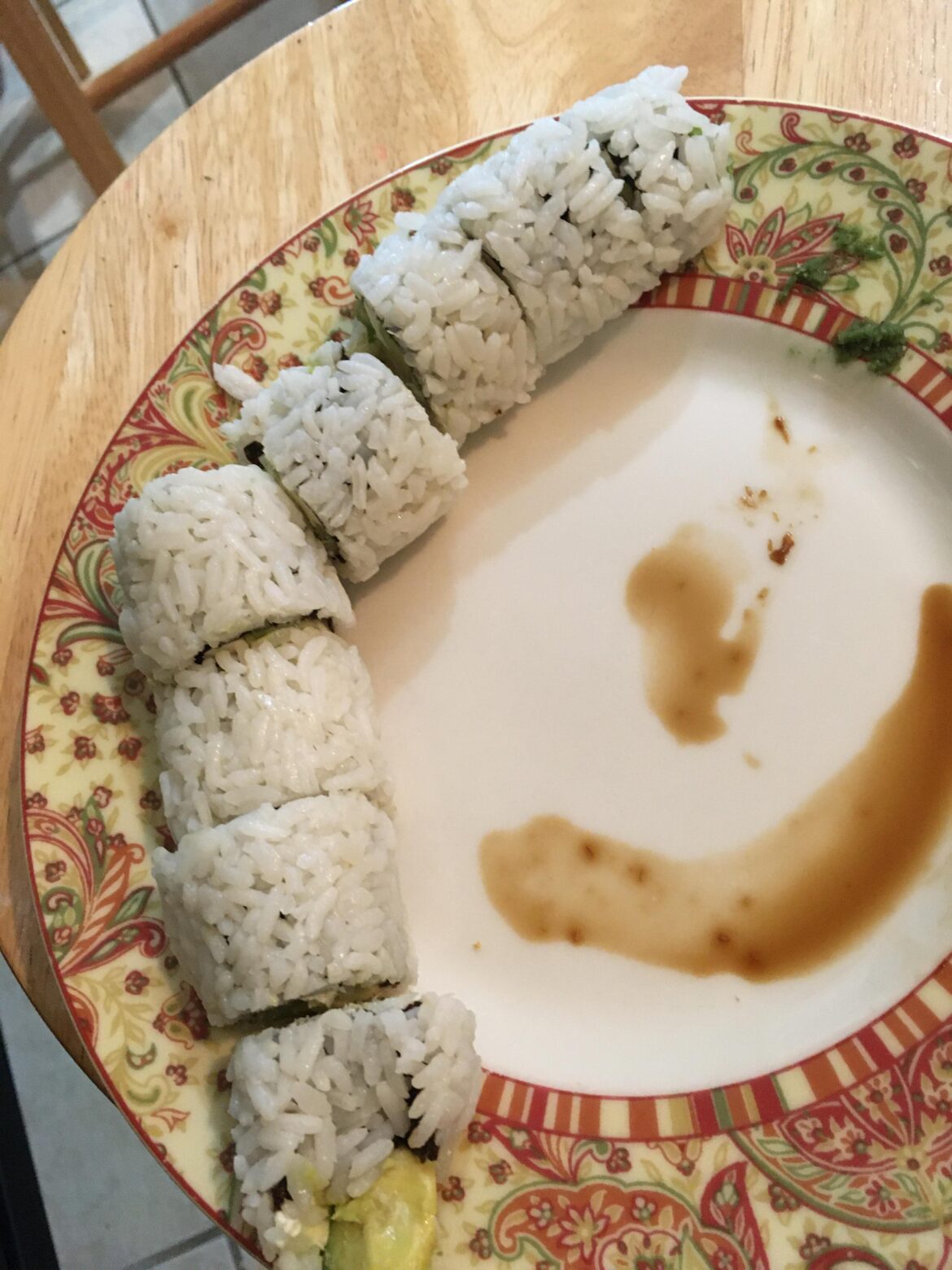 50 cents per roll sushi with fish the neighbors caught (free!). (<$5 for 10 rolls (not including rice), 8pc per roll)