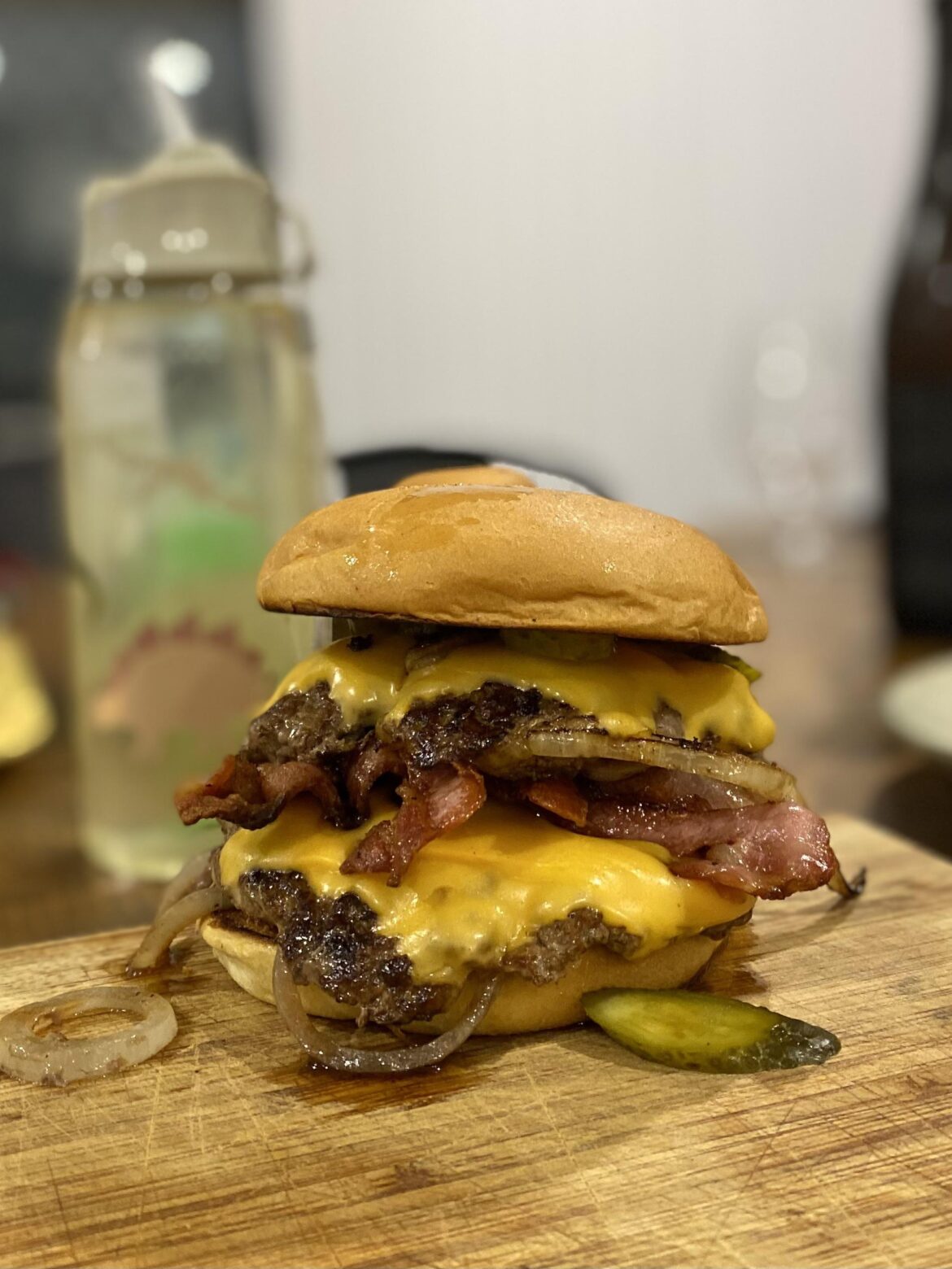 Double Oklahoma Smash with bacon