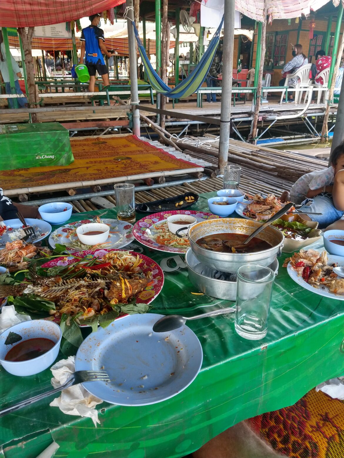 After lunch with family at the lake. The total cost for 6 was 1240 THB BURP