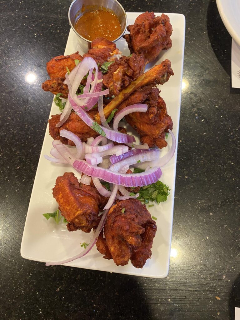 Indian Chicken lollipops. Sangam Chettinad.