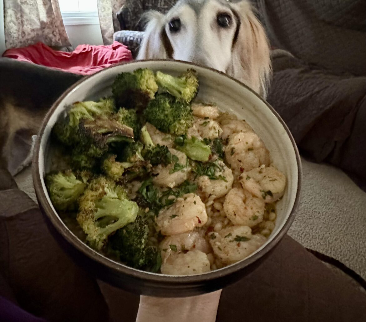 Garlicky Shrimp Couscous Bowls