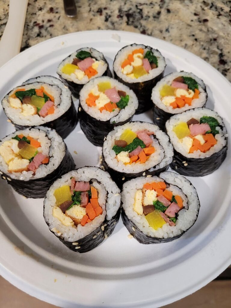 My first try at Kimbap and Japchae ✨️