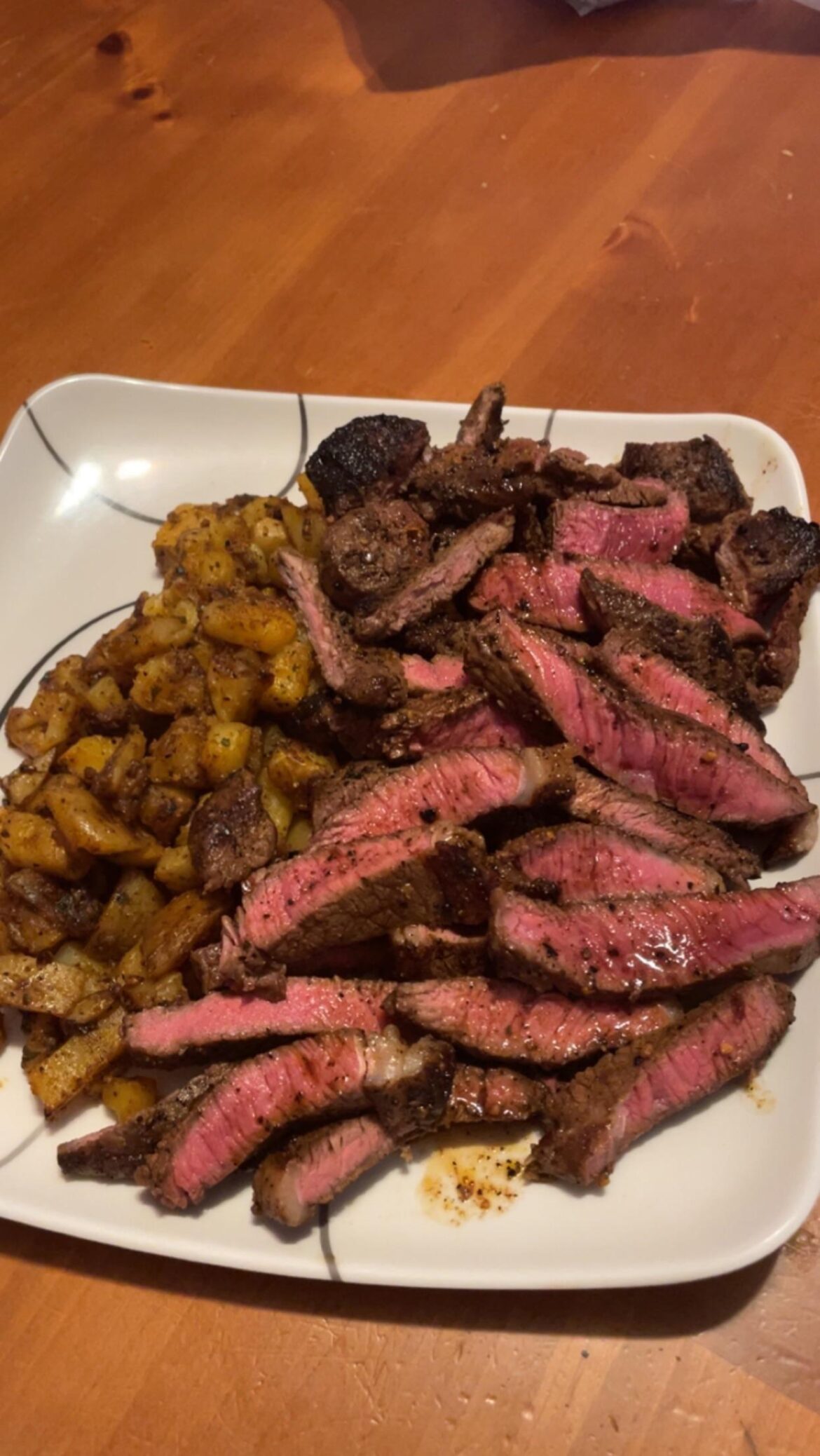 Steak and potatoes for the family