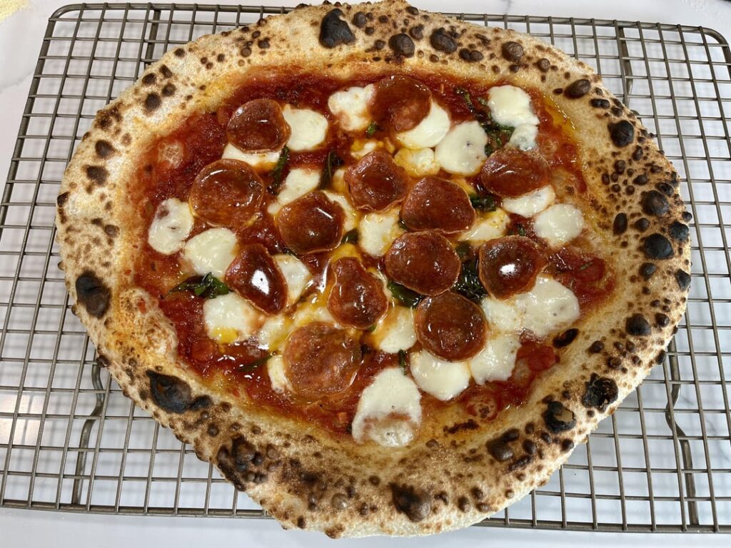 Fresh mozzarella and American pepperoni