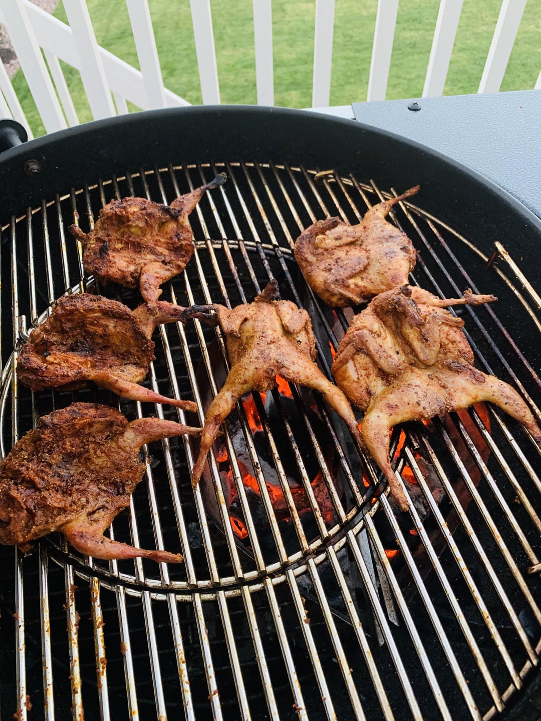 Costco lamb ribs and quail on er!! Dining and Cooking