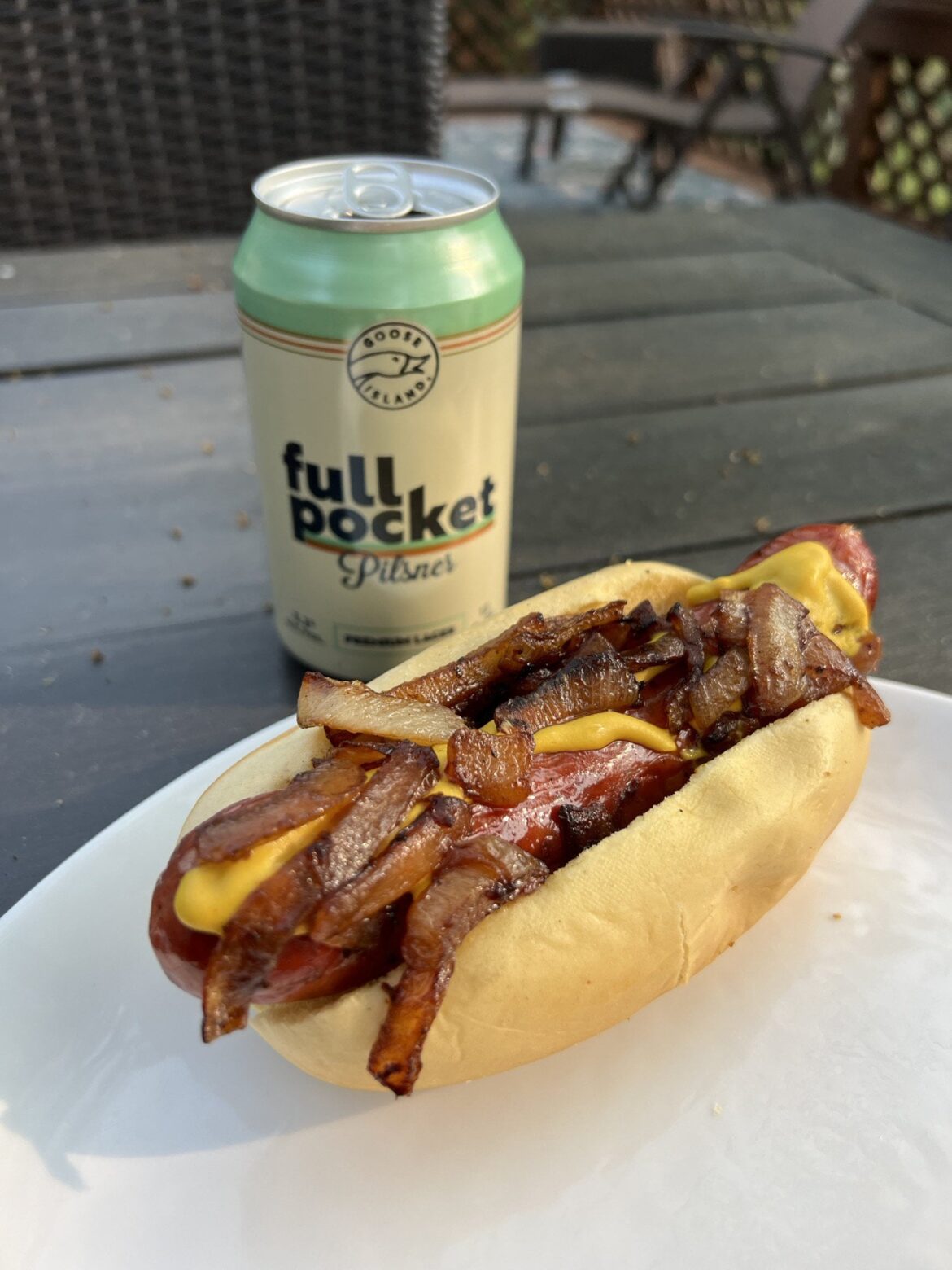 Summer is here. Maxwell street Polish and a simple Pilsner