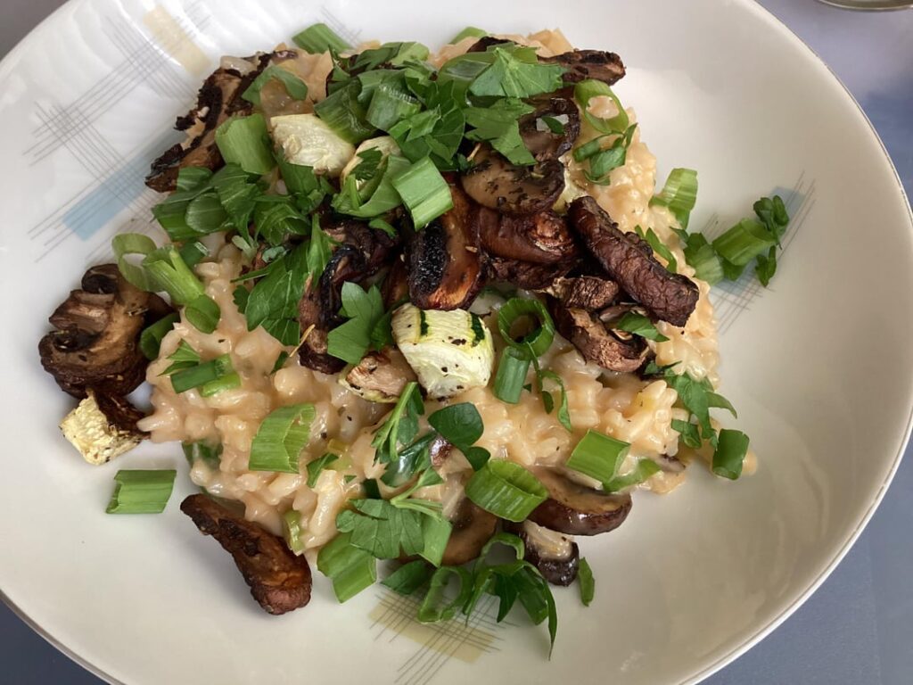 Tuscan Roasted Zucchini and Mushroom Risotto