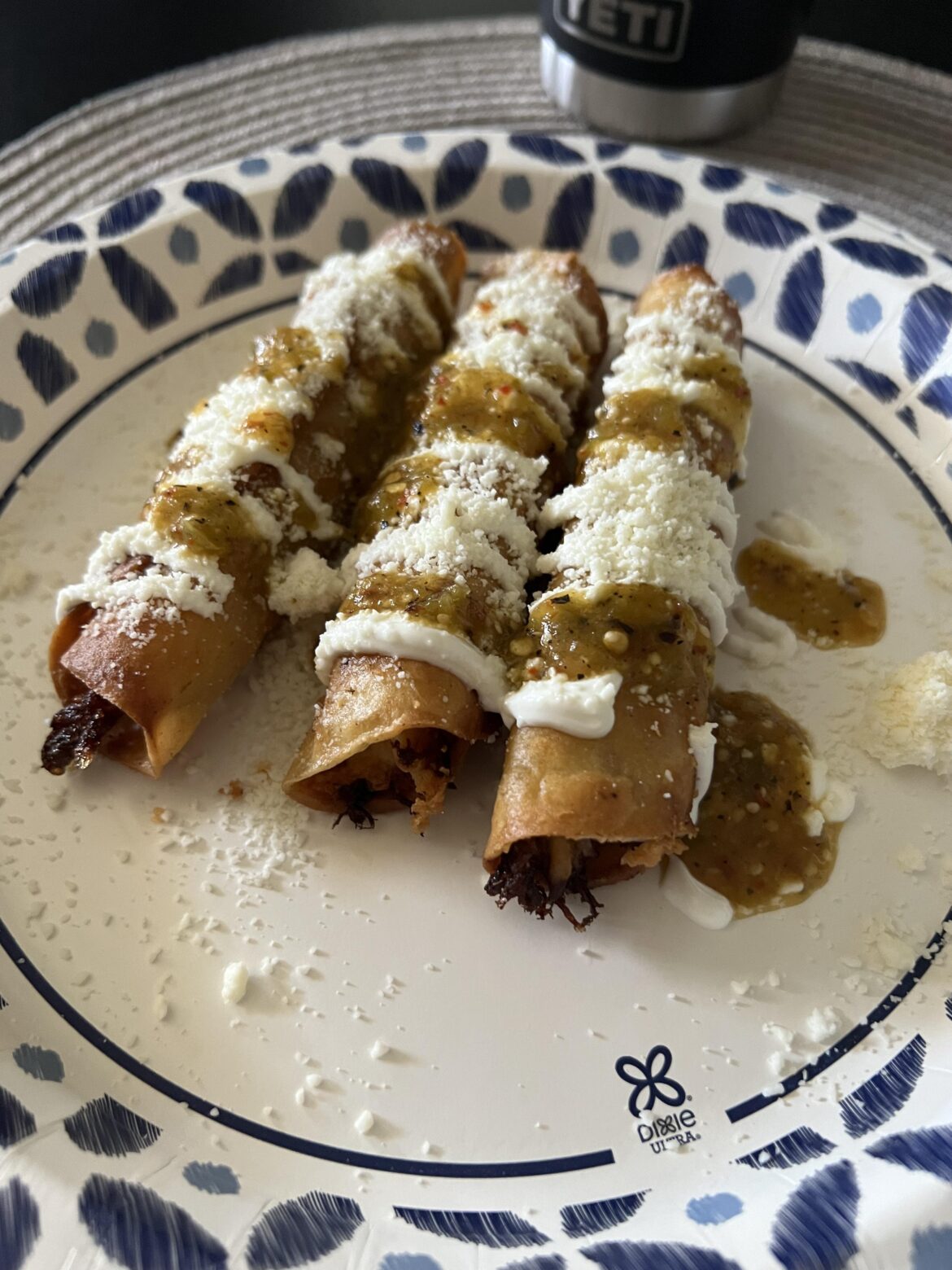 Leftovers turned to taquitos Leftovers turned to taquitos
