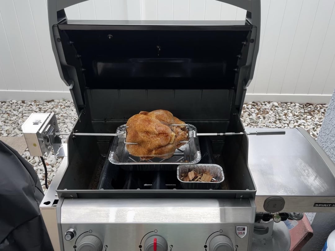 Smoked Rotisserie Chicken on the Spirit 3 Dining and Cooking
