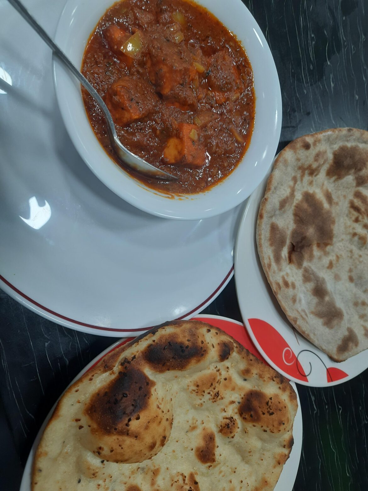 Paneer Tikka masala with cheese garlic naan