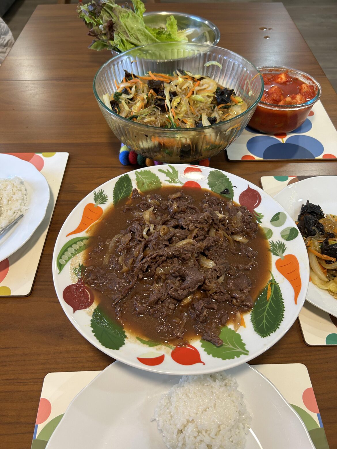 Costco bulgogi & homemade japchae