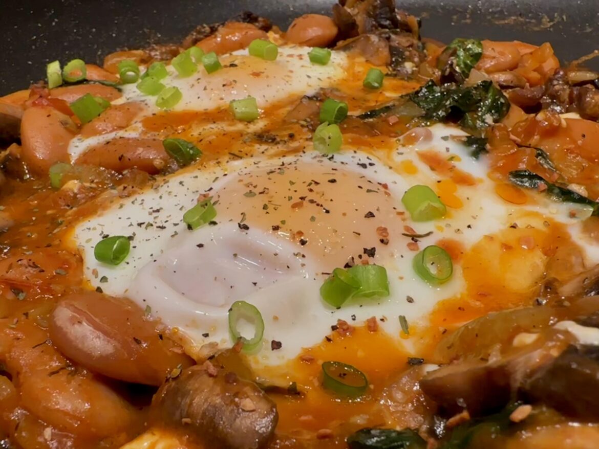 Baked beans? Eggs.