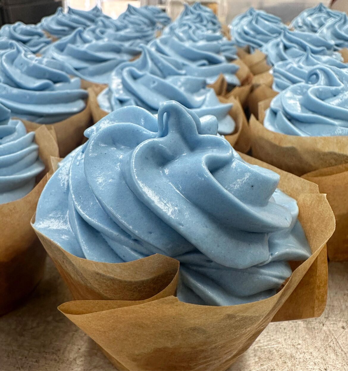 [OC]Blue Moon cupcakes, made from the blue pixie dust made from the Blue Harvest Moon light captured by fairies. Vegan!