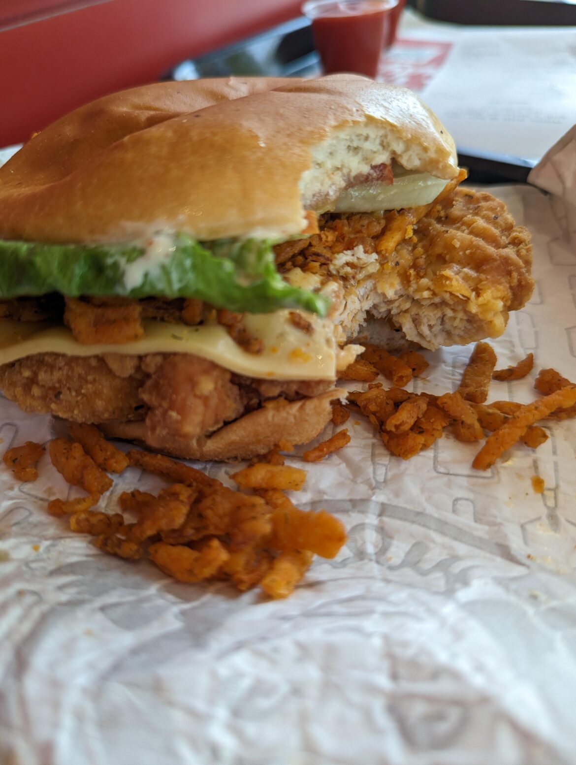 Spicy Ghost Pepper Chicken from Wendys, got a good kick and heat.