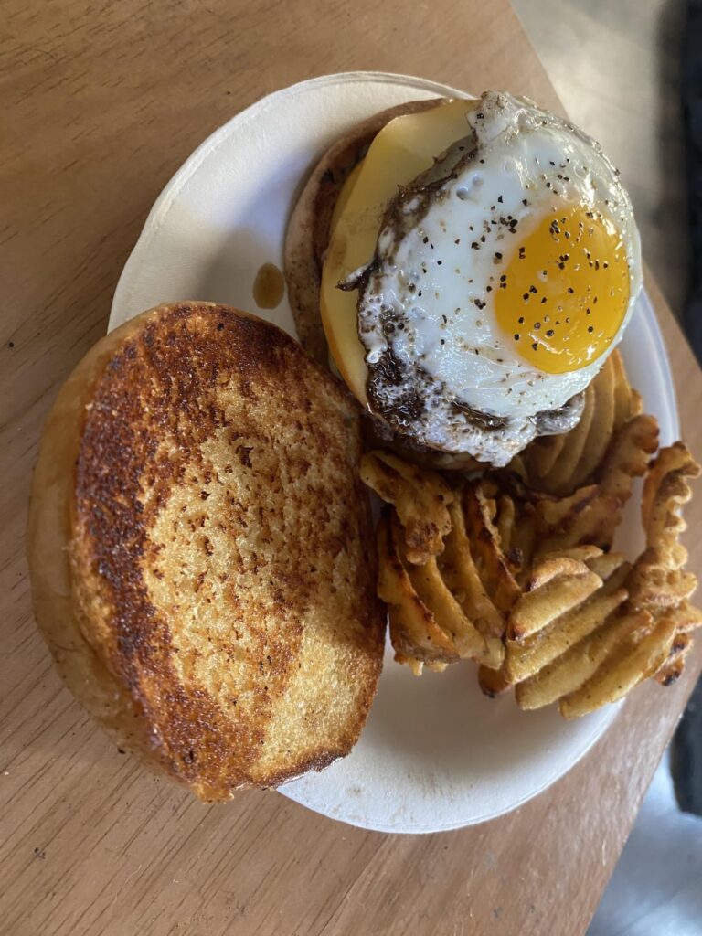 Wagyu smoke Gouda cheese burger