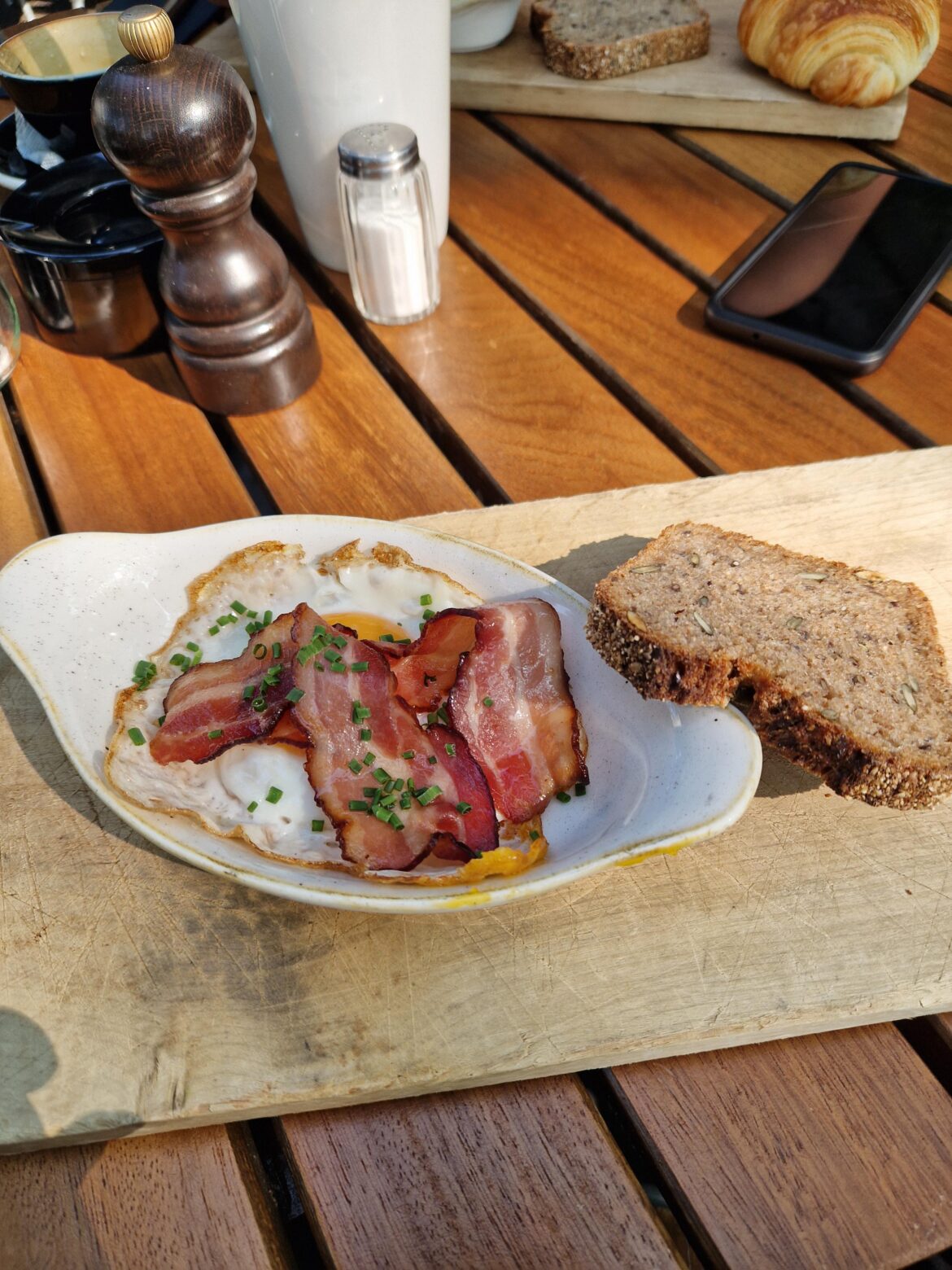 I payed 20 CHF (22,37 USD) for this breakfast in Switzerland (on a piece of wood)