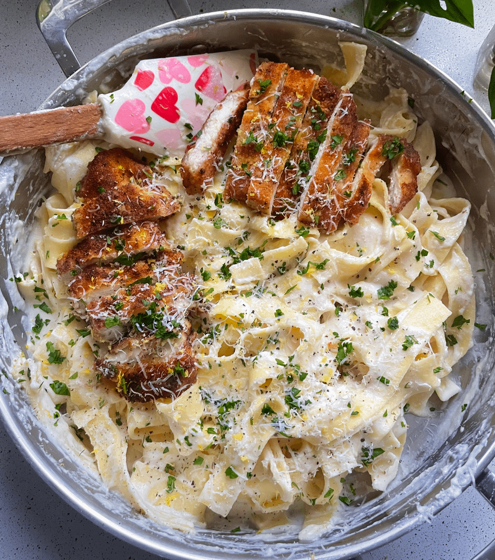lemony pappardelle and chicken cutlet Dining and Cooking