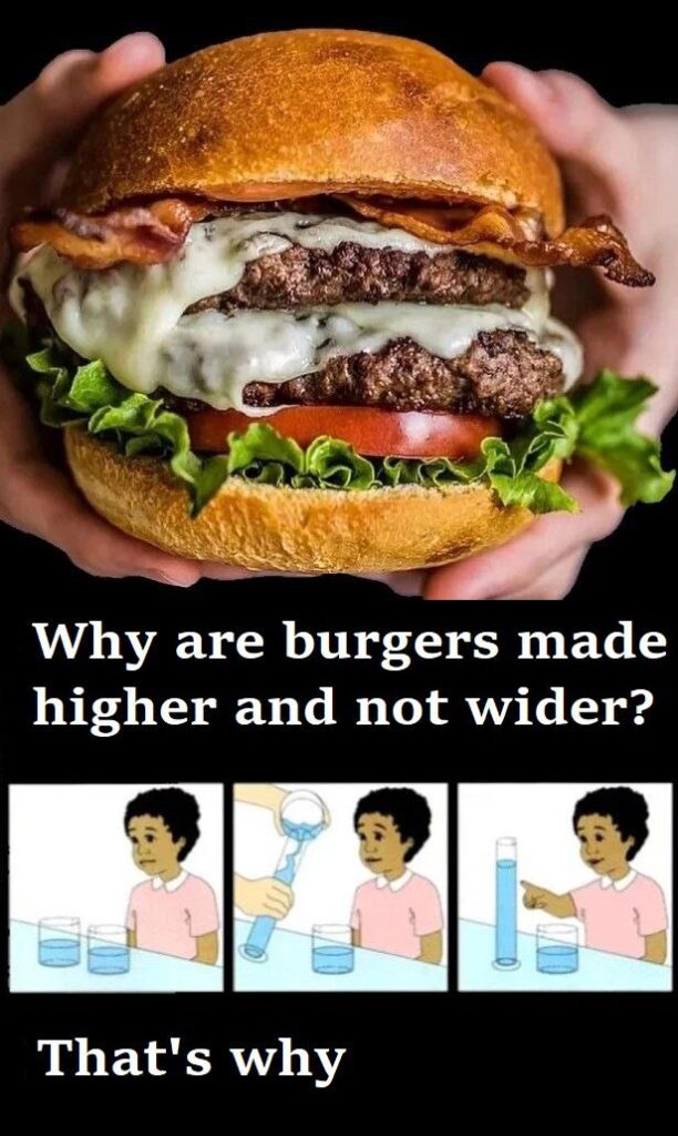 Isn't a wide burger more comfortable to eat?