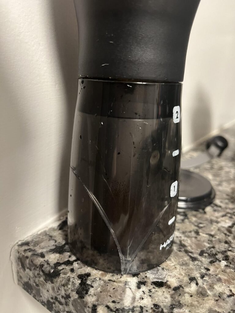 Accidentally knocked my grinder off the counter. Then my mug decided to have sympathy pains.