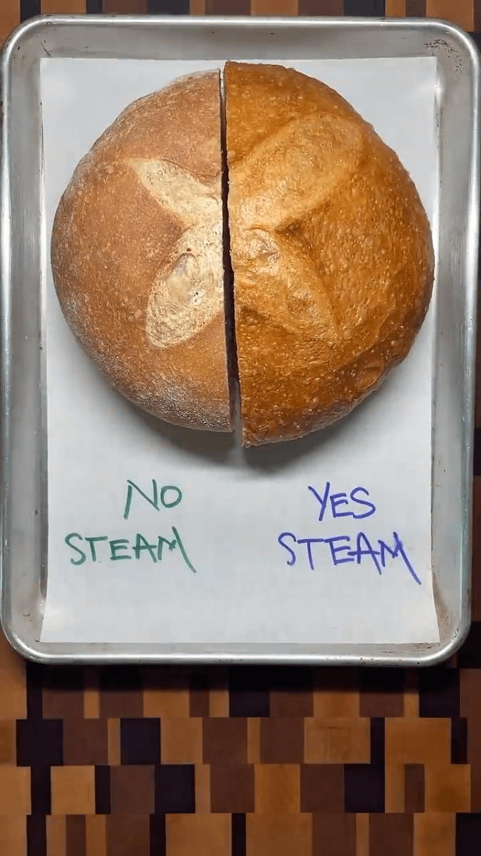 The effect of steam when baking bread Dining and Cooking