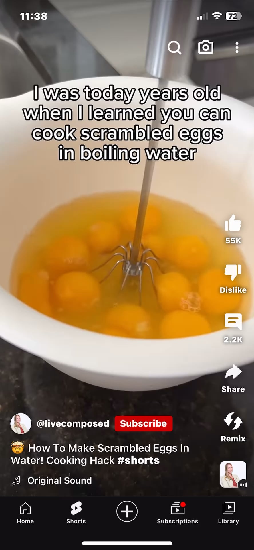 Water scrambled eggs? Dining and Cooking