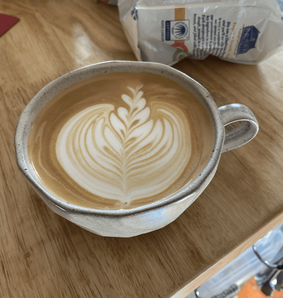 This was my first attempt at creating the foam leaf in my latte! Any critiques/advice appreciated!