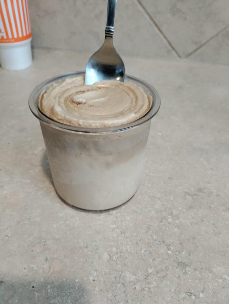 A vanilla butterscotch ice cream
