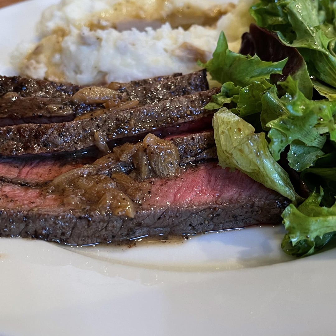 [homemade] London Broil with mashed potatoes and spring greens Dining