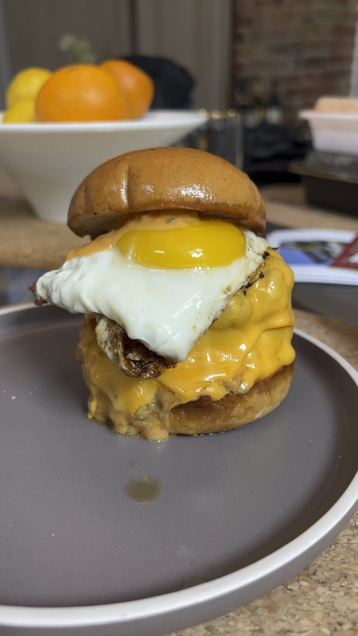 Cheeseburger with an egg I made recently