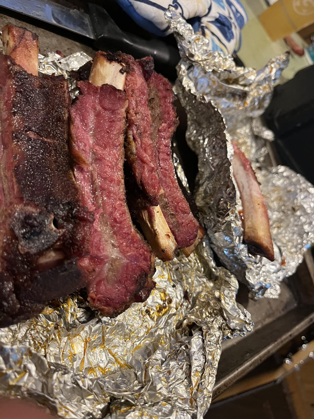Smoked beef ribs at 275 for 3 1/2 hrs Dining and Cooking