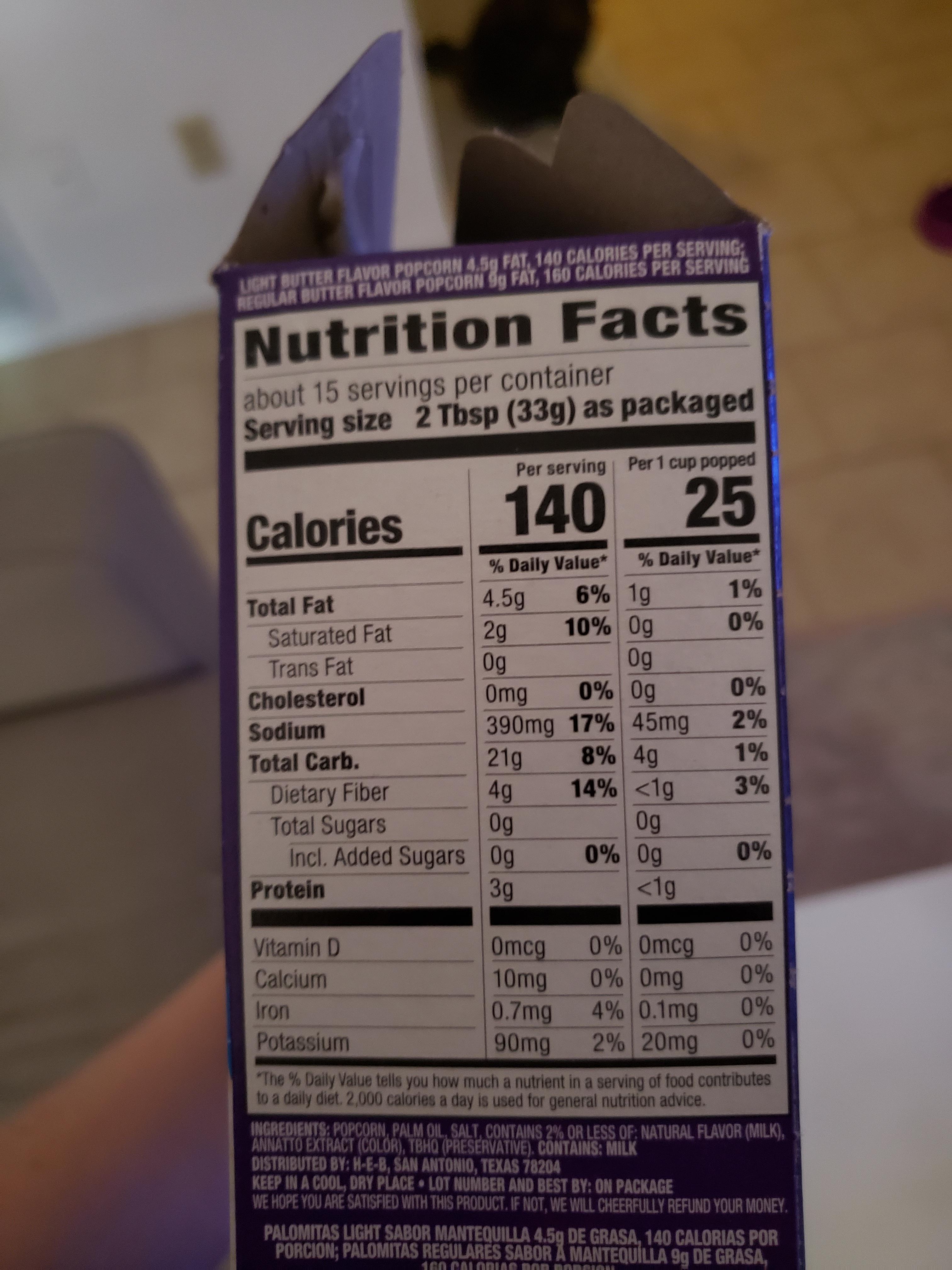 How many calories are in a bag of this popcorn if there are 6 bags in