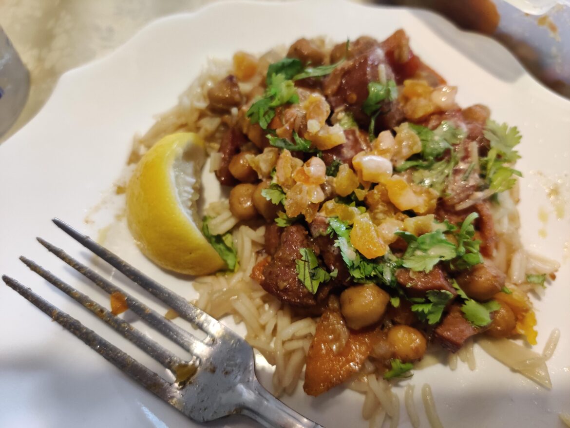Moroccan Chicken Sausage Tagine