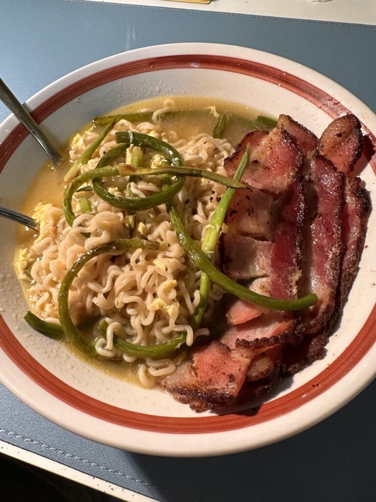 Pork Belly and Garlic Scape Top Ramen