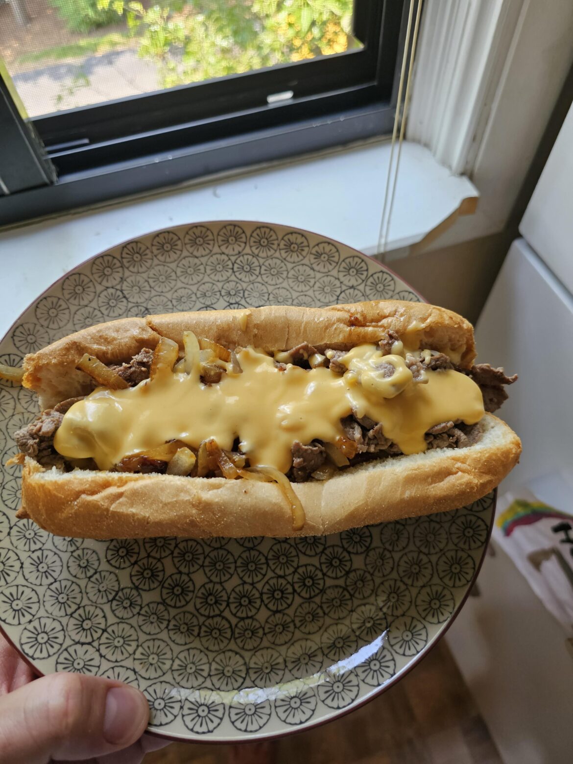Cheesesteak with homemade wiz
