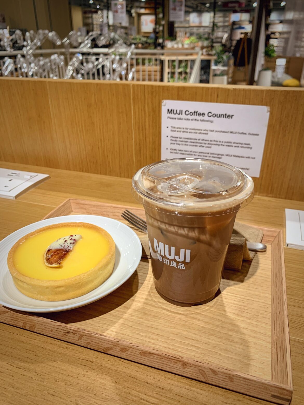 Lemon Cream Tart & Iced Mocha at Muji 1U