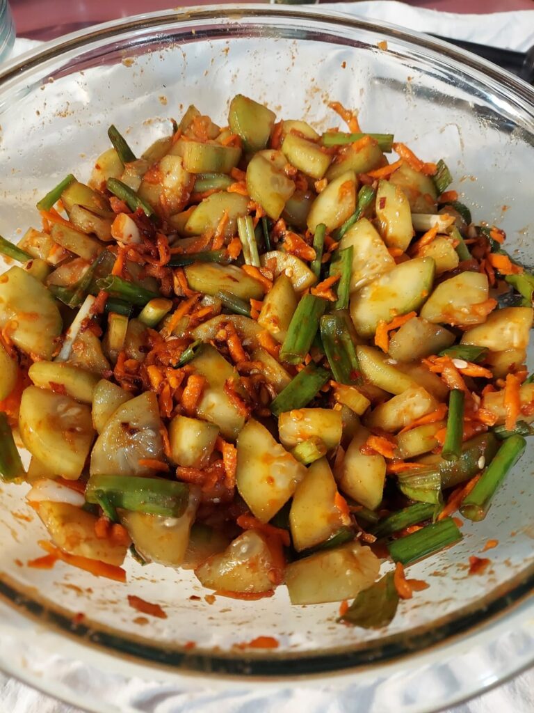 Homemade Cucumber Kimchi