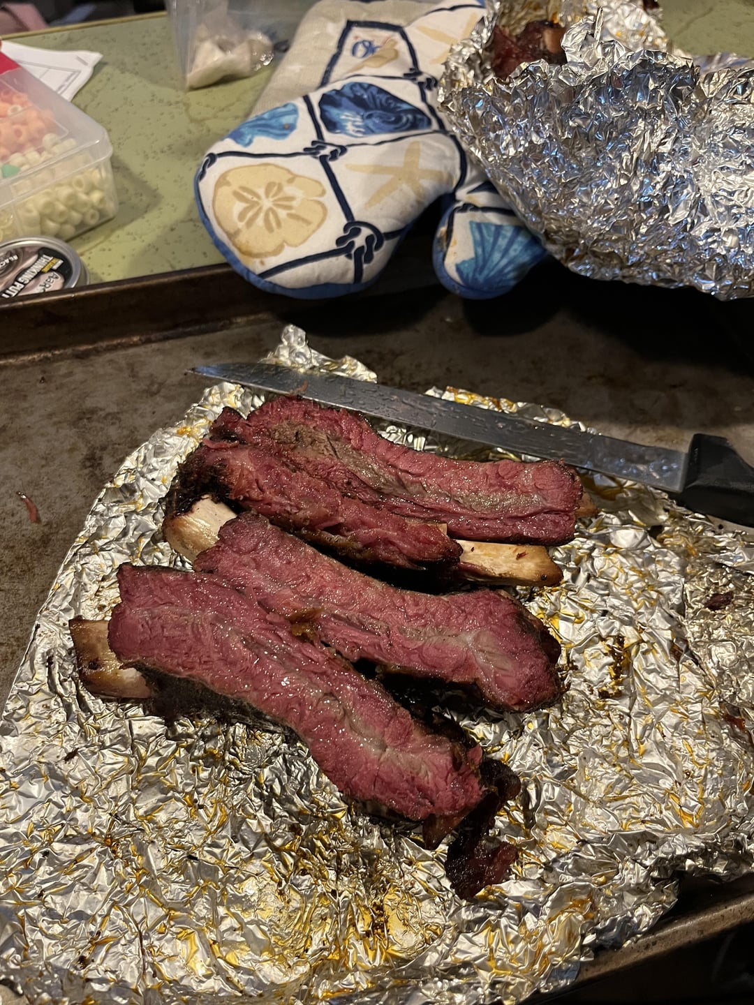 Smoked beef ribs at 275 for 3 1/2 hrs Dining and Cooking