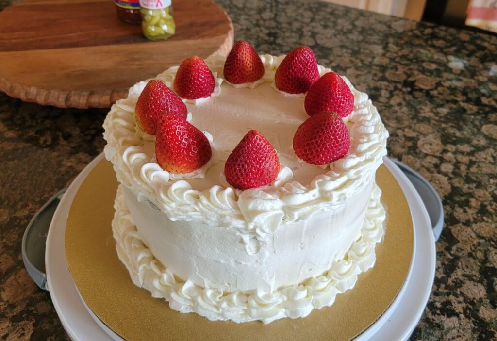 I finally got around to making a Japanese strawberry cake! Very proud!