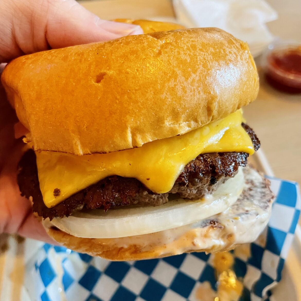 The bar burger from Goldburger. Just as delicious as their classic smash burger. The sauce is really unique.