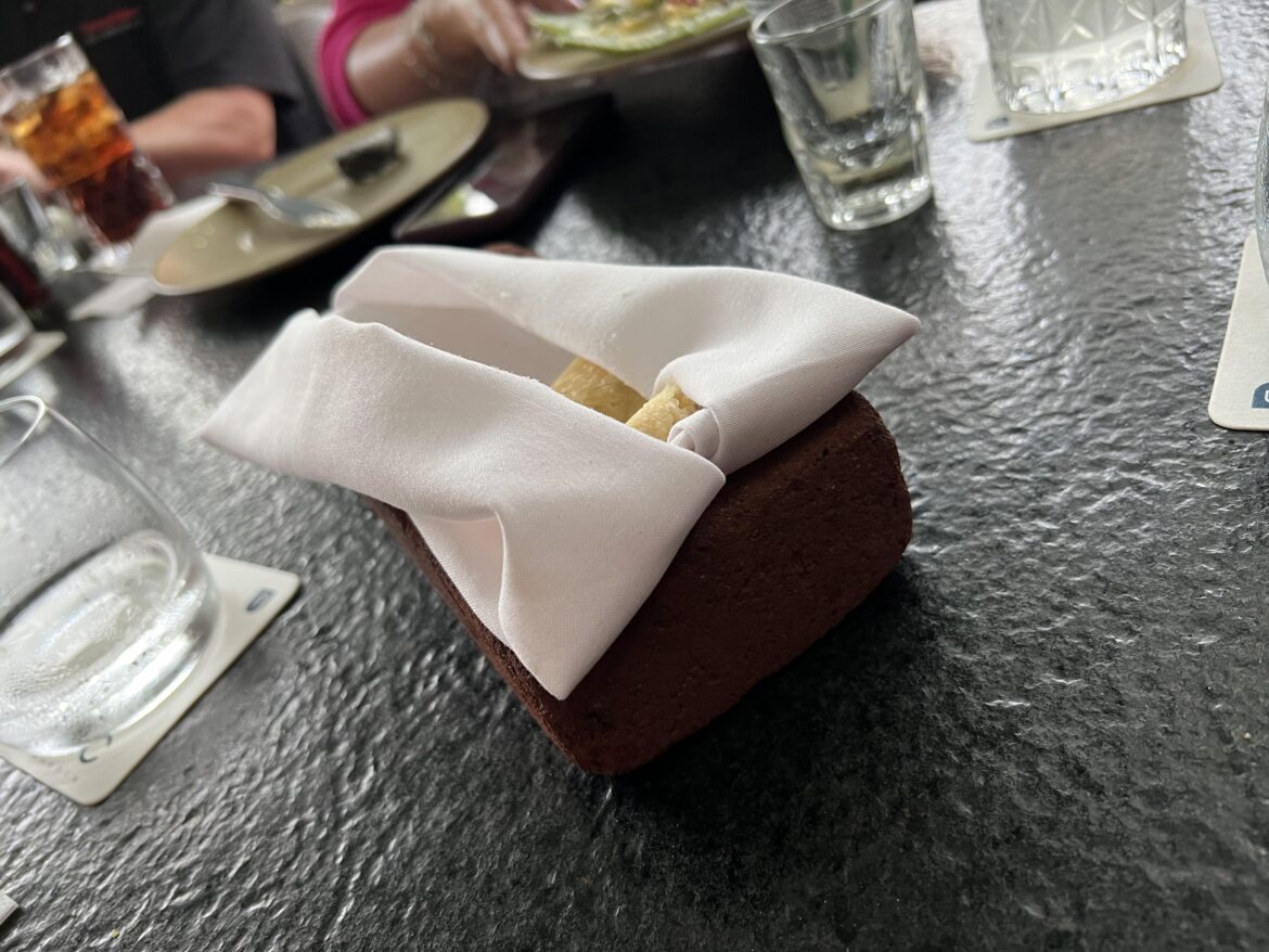 Bread served in a brick