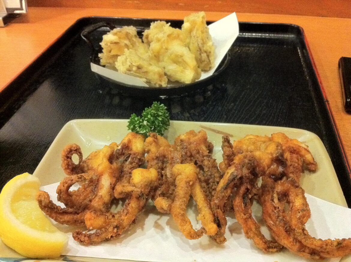 Deep fried squid legs after a sauna session