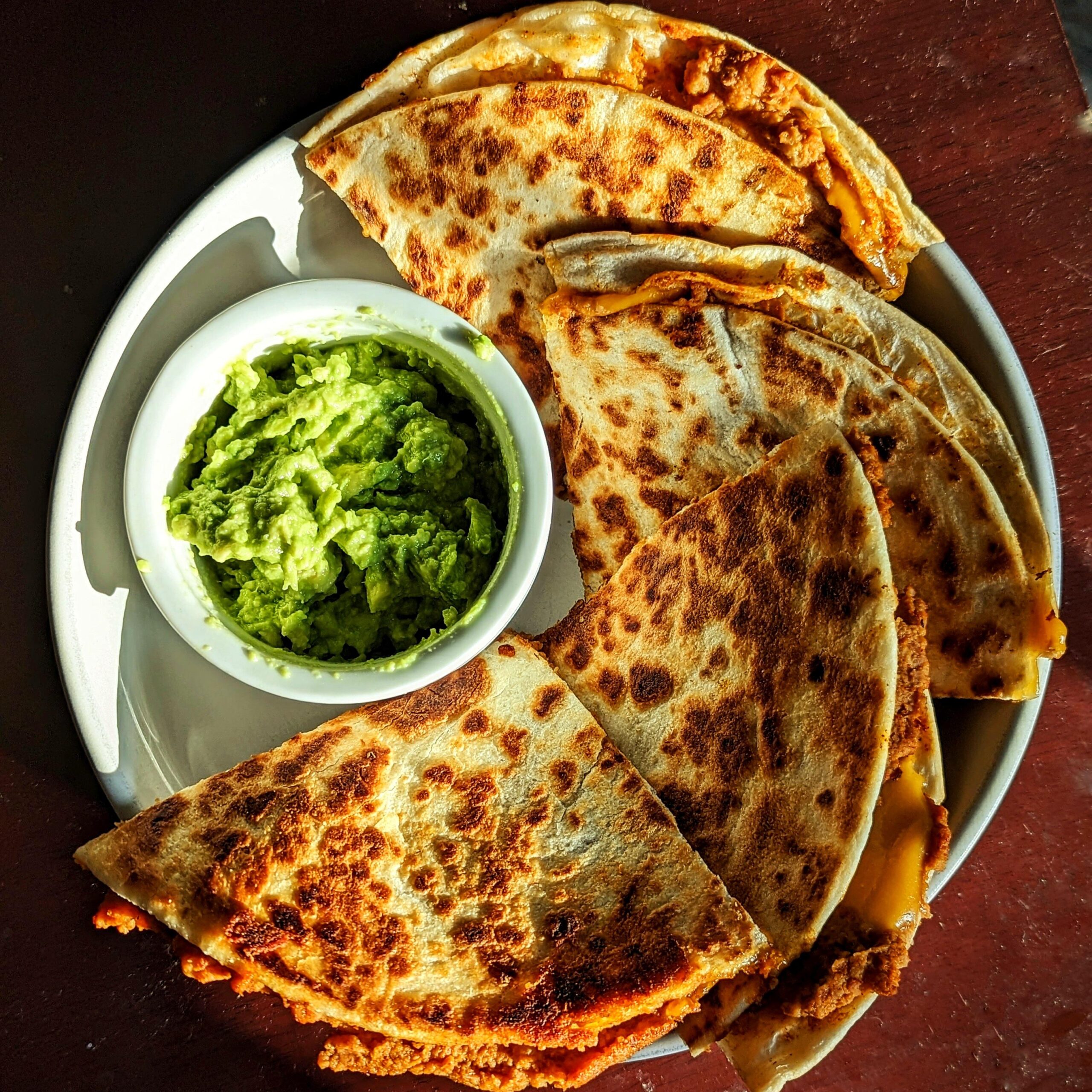 Bean and Cheese (Meijer storebrand) Quesadilla with guac Dining and