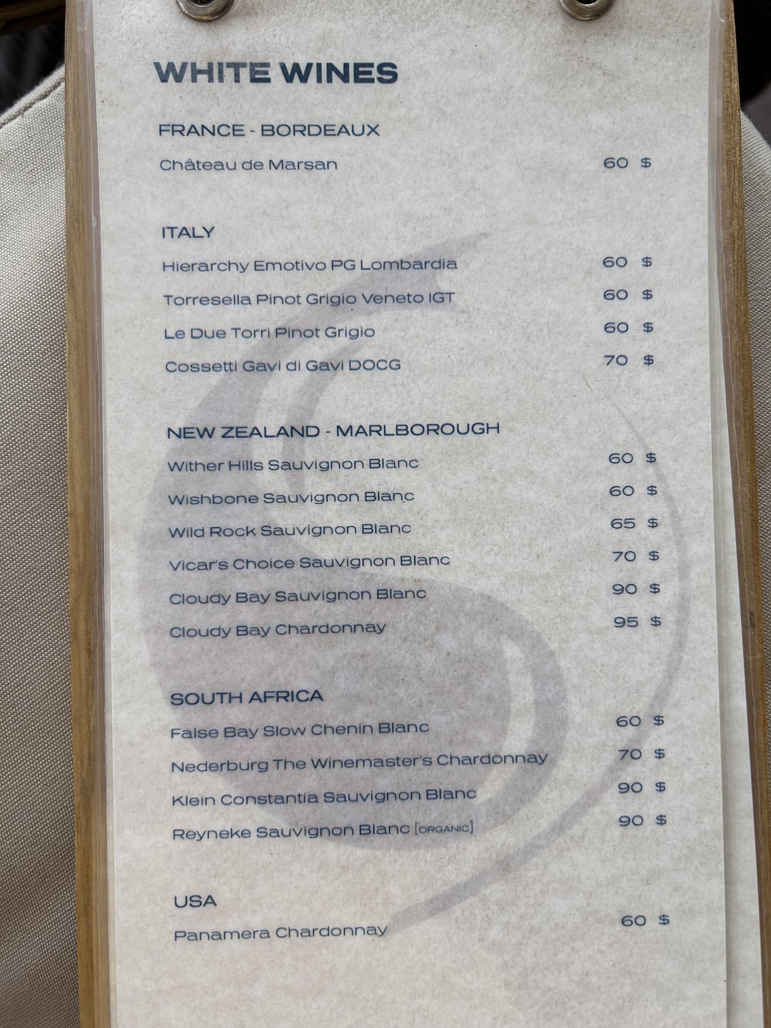 Drinking and Diving Dive boat wine menu challenge Dining and Cooking