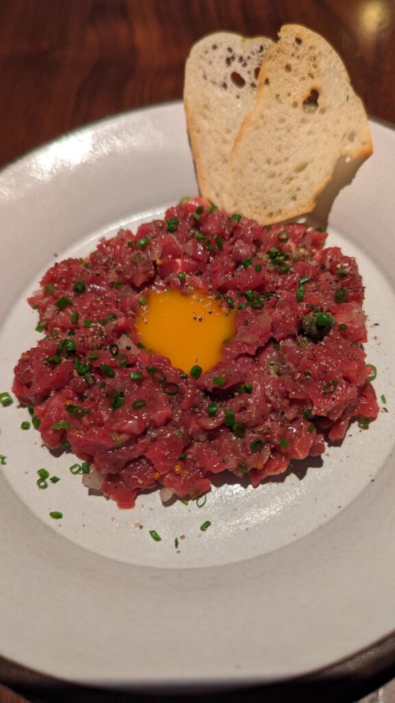 Matu, Beverly Hills - Picanha Dinner ($59), Maitake Mushrooms ($14), Beef Tallow Fries ($13), Gin/Tonic ($16), Panna Cotta Leche ($12)