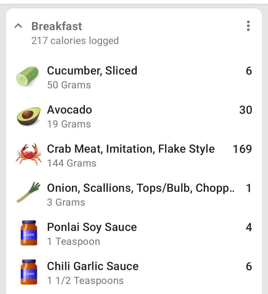 220 calorie imitation crab salad Dining and Cooking