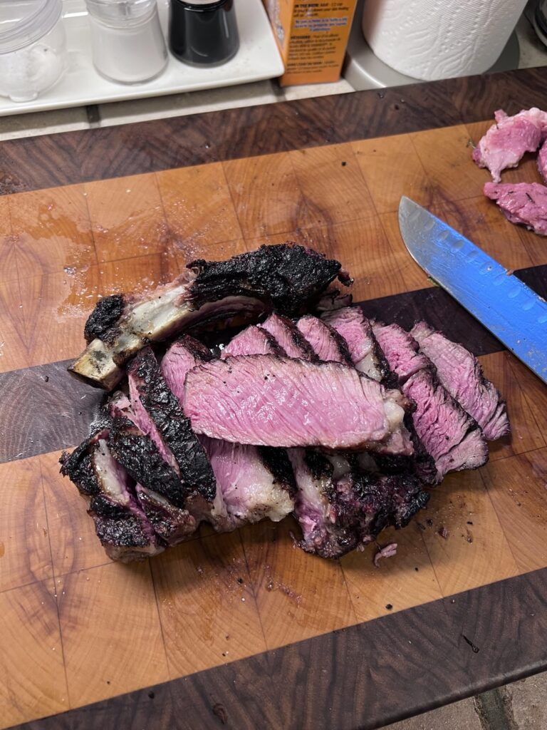 Prime rib roast on charcoal. Need I say more?