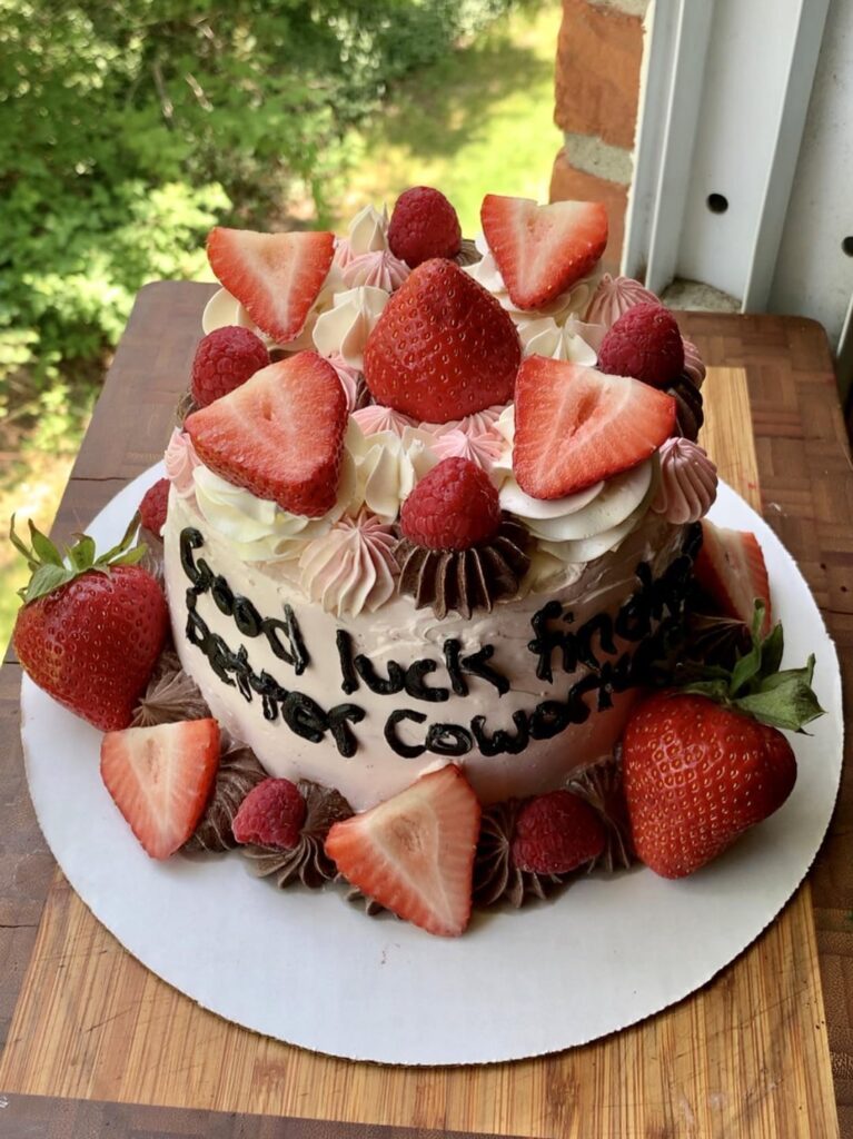 Made my coworker a cake for his last day at work tomorrow