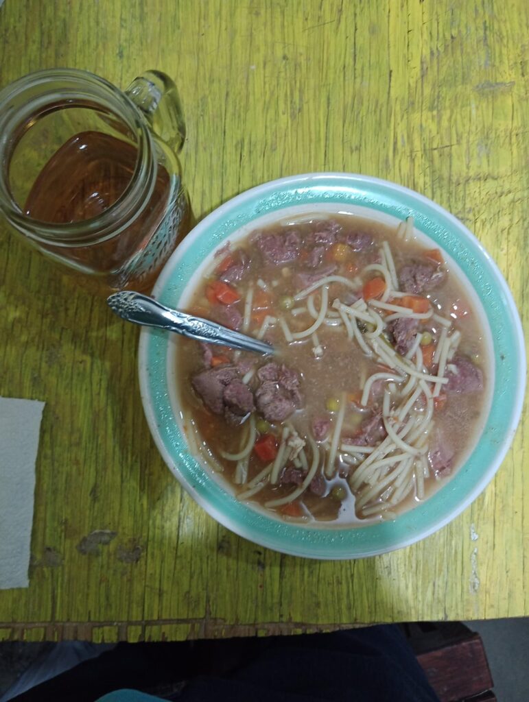 Cortadillo de res con fideos y verduras